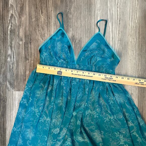 Vintage Victoria Secret Angels Collection Baby Doll Nightie Lingerie Maxi Teal - Picture 4 of 8